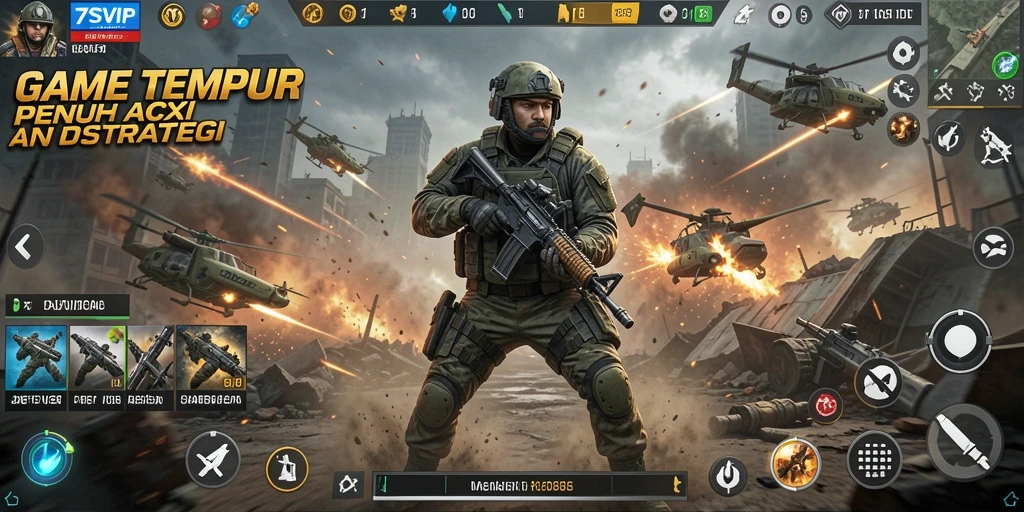 Tampilan gameplay 7SVIP saat pertempuran epik di medan perang.