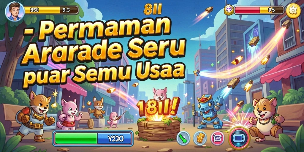 Tangkapan layar utama 8II menampilkan aksi gameplay arcade yang mendebarkan.
