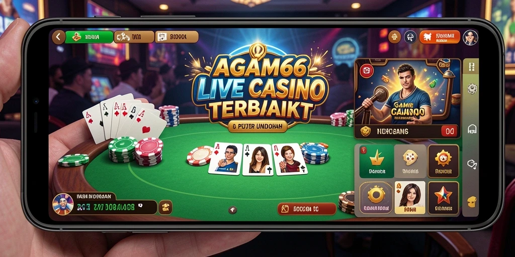 Tampilan gameplay Live Casino yang menegangkan dan interaktif di AGAM66.
