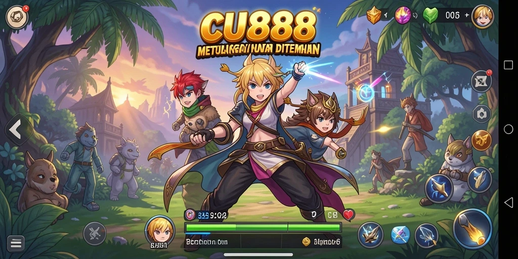 Tampilan gameplay seru dengan karakter Anime yang menarik.