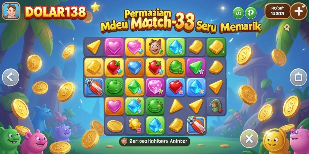 Tampilan gameplay DOLAR138 yang menakjubkan dalam aksi Match-3.
