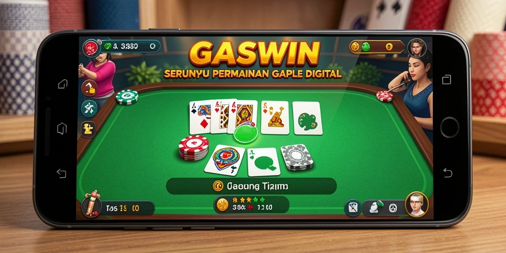 Screenshot GASWIN menampilkan gameplay Gaple yang seru dan interaktif.