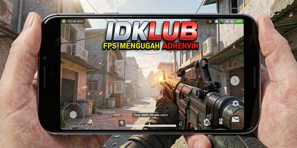 Tampilan menegangkan dari gameplay IDKLUB dalam pertempuran FPS.