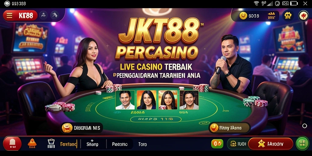 Tampilan gameplay langsung dari JKT88 dengan dealer profesional.