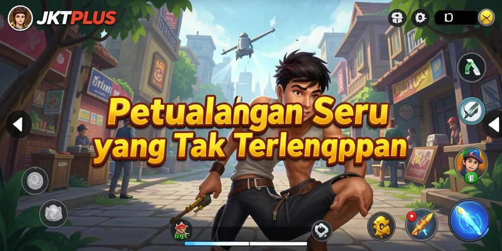 Screenshot gameplay JKTPLUS menampilkan aksi seru dalam petualangan.