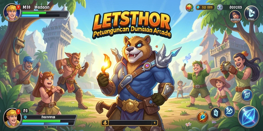 Tampilan gameplay LETSTHOR yang seru dan penuh aksi.