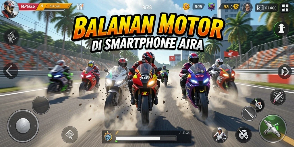 Gameplay seru balapan motor dengan grafis menakjubkan.