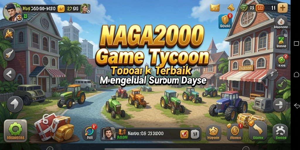 Tampilan gameplay NAGA2000 dengan berbagai pilihan bisnis Tycoon.
