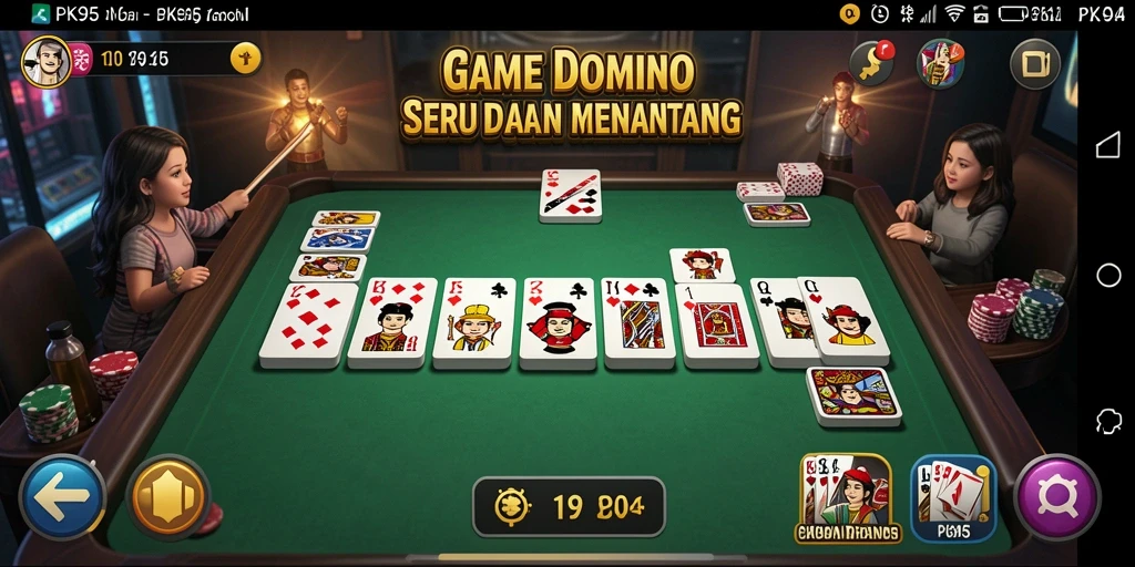 Gameplay PK95 yang menampilkan keseruan permainan Domino.