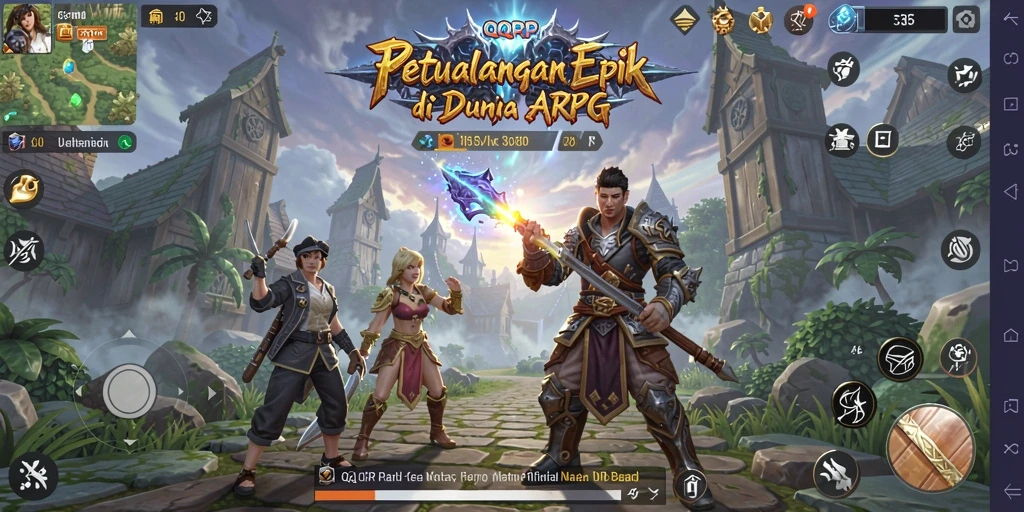 Gameplay mendebarkan QQRP dengan pertempuran seru di dunia fantasi.