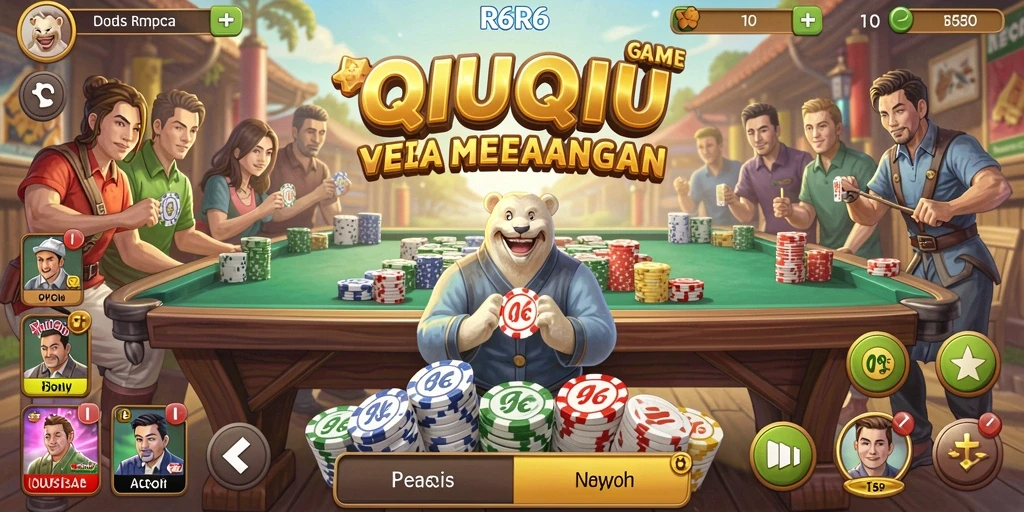 Screenshot utama R6R6 menampilkan aksi seru QiuQiu.