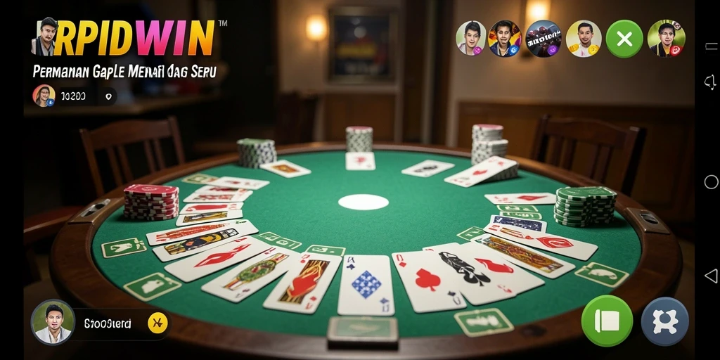 Tampilan gameplay RPIDWIN dengan suasana seru permainan Gaple.