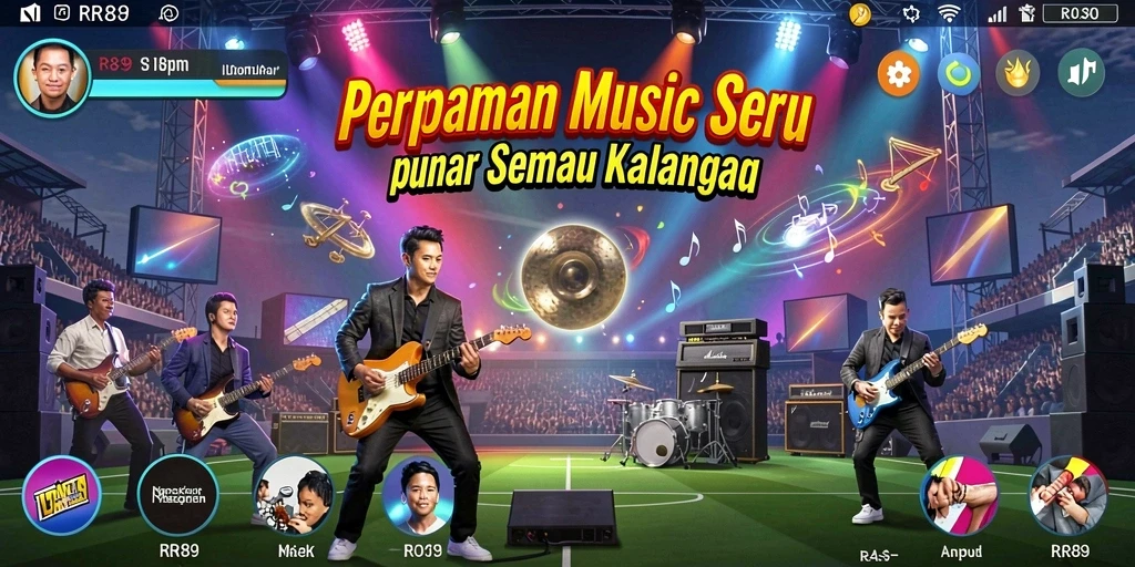 Tampilan gameplay RR89 yang seru dengan irama musik yang menyenangkan.