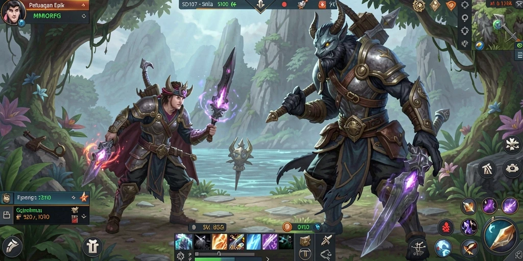 Screenshot SD107 menampilkan aksi seru dalam pertempuran MMORPG.