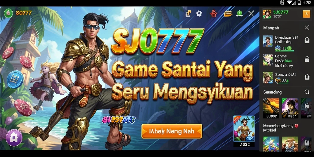 Screenshot utama SJO777 menampilkan gameplay yang menghibur dan santai.