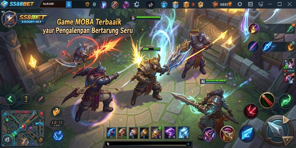 Tampilan seru dari pertandingan MOBA di SS88BET.