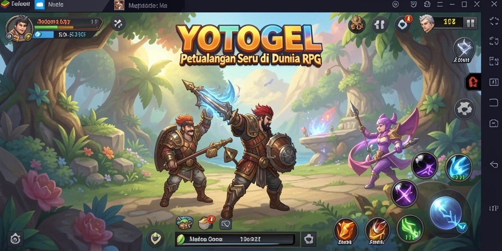 Screenshot YOTOGEL menampilkan aksi pertarungan seru dalam dunia RPG.