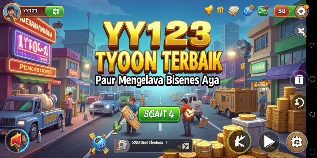 Screenshot utama YY123 menampilkan momen strategis dalam bermain Tycoon.